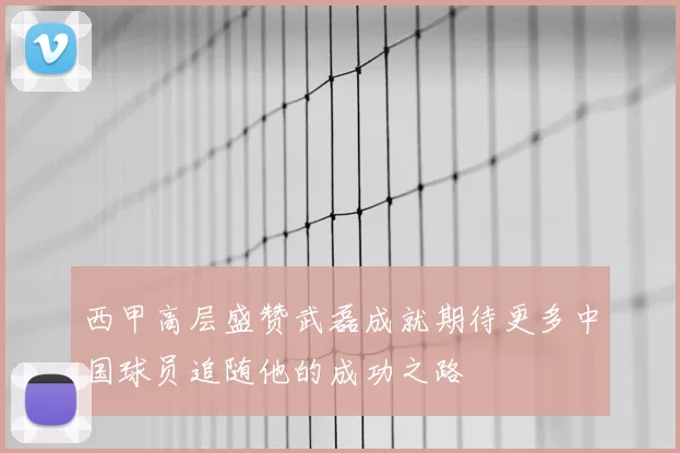 西甲高层盛赞武磊成就期待更多中国球员追随他的成功之路